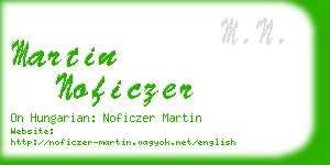 martin noficzer business card